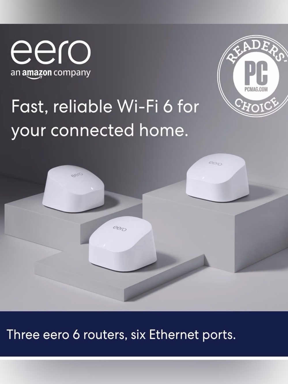 New eero Wi‑Fi 6 Mesh Routers (White) - 3 Pack